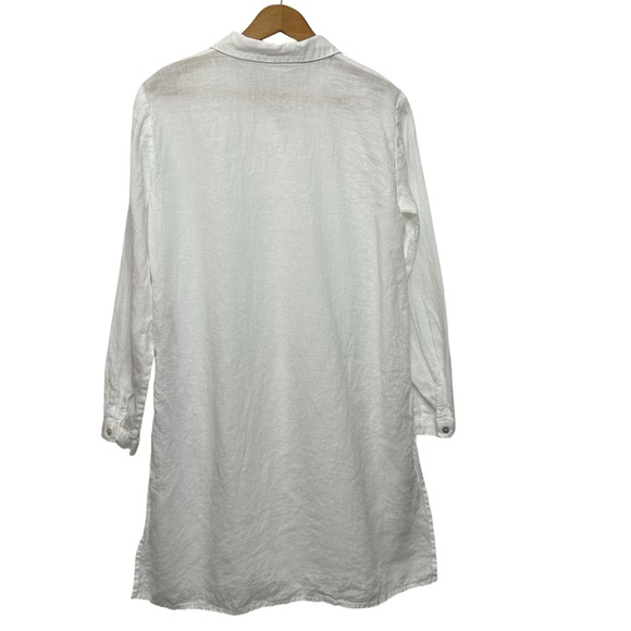 Eileen Fisher 100% Organic Linen High Slit Button Down Tunic Top Extra Small - Picture 3 of 11